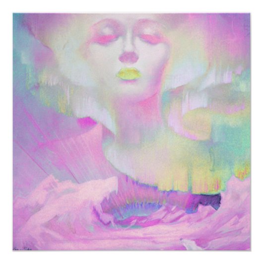 Aurora van Clive Henry roze pastels Perfect Poster (Voorkant)