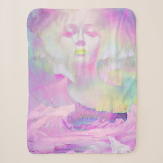 Aurora van Clive Henry roze pastels Sherpa Deken (Voorkant)