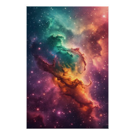 Aurora Veil Nebula Design Perfect Poster