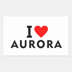 Aurora Verenigde Staten Amerika USA liefde stad ha Rechthoekige Sticker