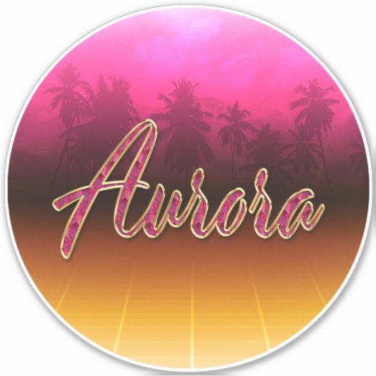 Aurora Vorname Name golden pink Aufkleber Sticker (Voorkant)