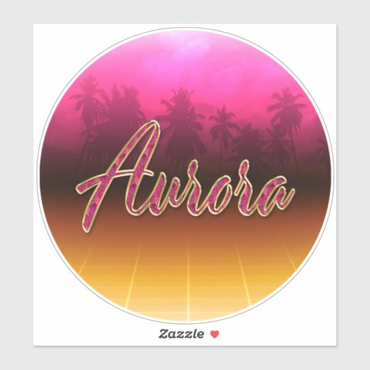 Aurora Vorname Name golden pink Aufkleber Sticker (Vel)