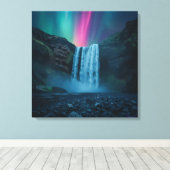 Aurora Waterval Canvas – Mystieke Natuur Print (Insitu (Houten vloer))