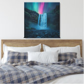 Aurora Waterval Canvas – Mystieke Natuur Print (Insitu (Slaapkamer))