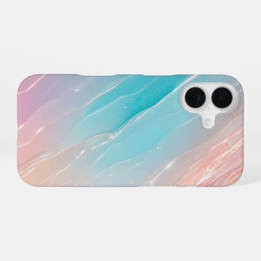Aurora Wave Pastel Gradient Phone Case iPhone 16 Hoesje (Achterkant horizontaal)