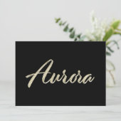 Aurora white gold Handwriting Karte Kaart (Staand voorkant)