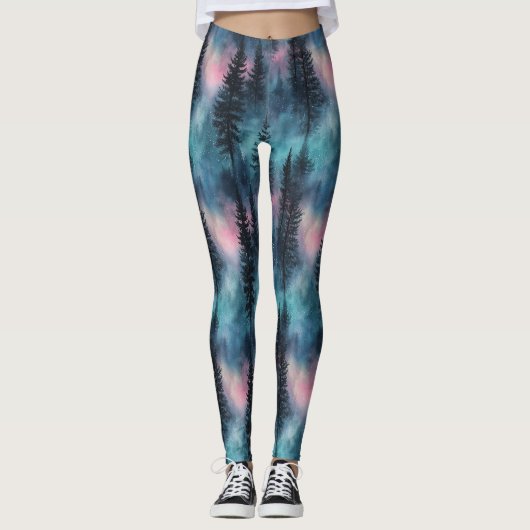 Aurora Wilderness-patroon Leggings (Voorkant)