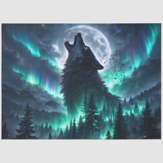 Aurora Wolf Tissuepapier (Voorkant)