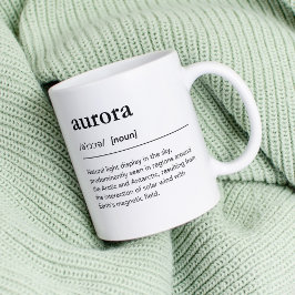 Aurora woorddefinitie zwarte typografie minimalist koffiemok