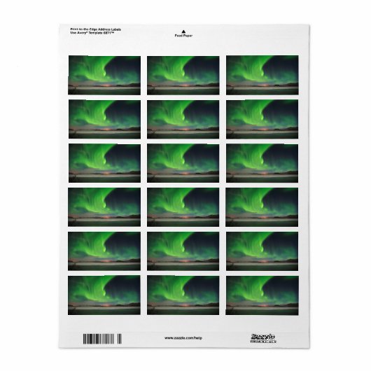 Aurora zogen etiket (Full Sheet)