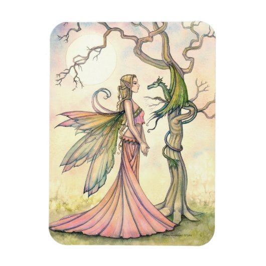 Aurora's Dragon Fantasy Kunst door Molly Harrison Magneet (Verticaal)
