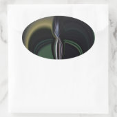 Aurora's Embrace: kosmische caleidoscoop Ovale Sticker (Tas)