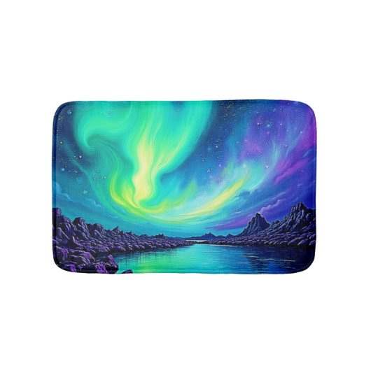 Aurora's Magische Night Sky Dance Ontwerp Badmat (Voorkant)