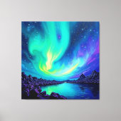 Aurora's Magische Night Sky Dance Ontwerp Canvas Afdruk (Voorkant)