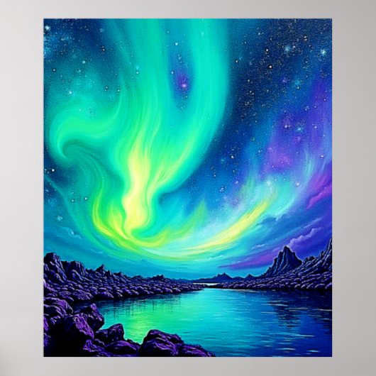 Aurora's Magische Night Sky Dance Ontwerp Poster (Voorkant)