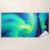 Aurora's Magische Night Sky Dance Ontwerp Strandlaken (Voorkant)