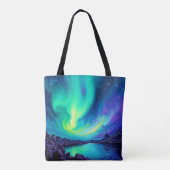 Aurora's Magische Night Sky Dance Ontwerp Tote Bag (Achterkant)