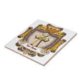Aurum familiewapen Achternaam Tegeltje (Zijkant)