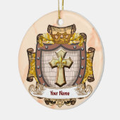 Aurum Family Crest Achternaam Keramisch Ornament (Links)