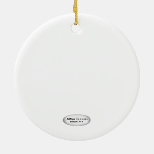 Aurum Family Crest Achternaam Keramisch Ornament (Achterkant)