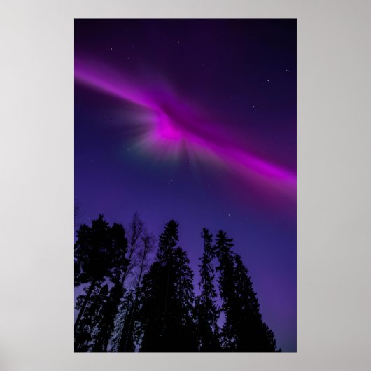 Aury Borealis Nachtelijke Hemel Natuur Poster (Voorkant)