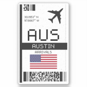 AUS Austin-instapkaart - Texas Travel Sticker