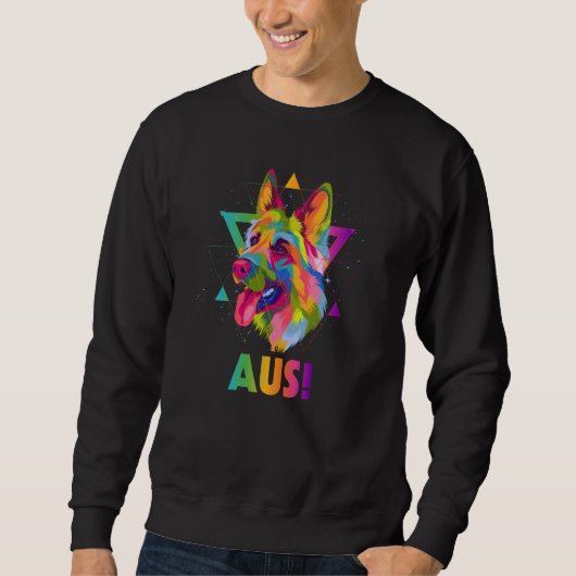 Aus German Shepherd Humor Shepard Animal Pun Dog T Trui (Voorkant)