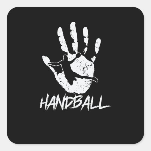 aus Hand und Ball wird Handball Vierkante Sticker (Voorkant)