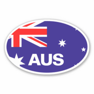 AUS landcode Australische vlag ovale vinyl auto Sticker