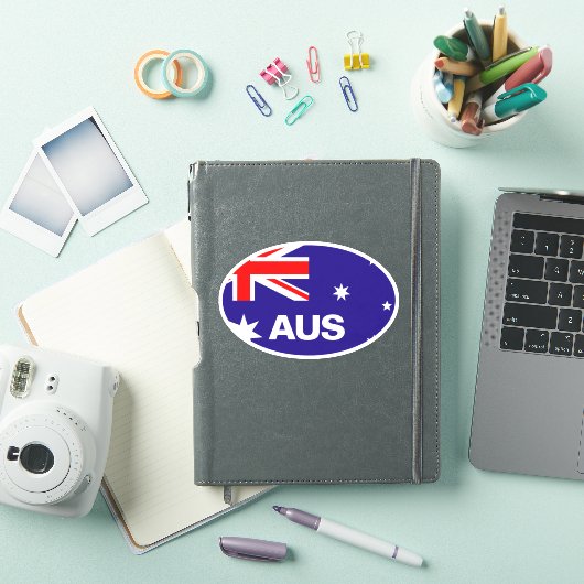 AUS landcode Australische vlag ovale vinyl auto Sticker (iPad Cover)