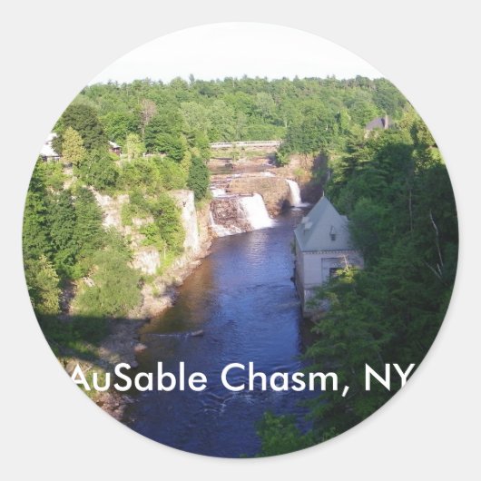 AuSable Chasm, NY Ronde Sticker (Voorkant)