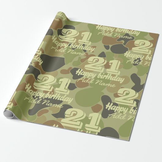 Auscam groene camouflage cadeaupapier (Uitgerold)