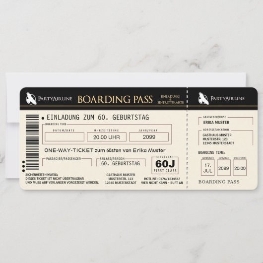 ausgefallene Einladungskarte zum 60. Geburtstag Kaart (Voorkant)