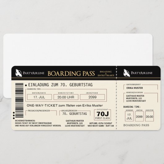 ausgefallene Einladungskarte zum 70. Geburtstag Kaart (Voorkant / Achterkant)