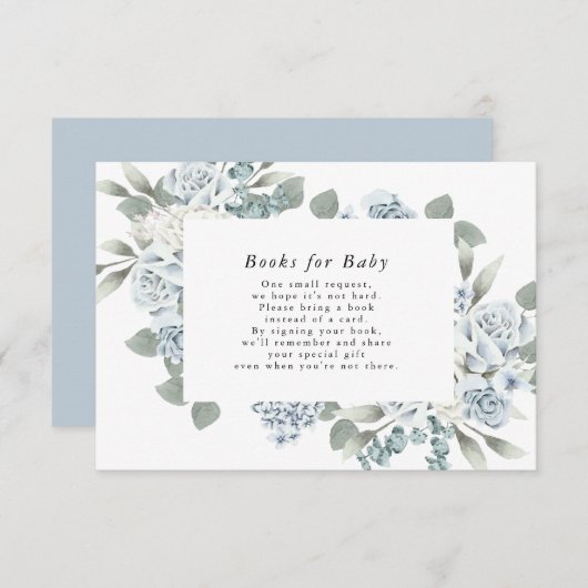 AUSHA Dusty Blue Books voor Baby Behuizing Kaart (Voorkant / Achterkant)