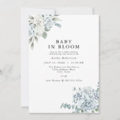 AUSHA Dusty Blue Boy Baby shower Uitnodiging (Voorkant)