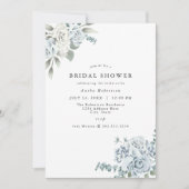 AUSHA Dusty Blue Floral Blue Vrijgezellenfeest Kaart (Voorkant)