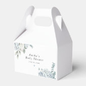 AUSHA Dusty Blue Floral Boy Baby shower Bedankdoosjes (Voorkant Zijde)