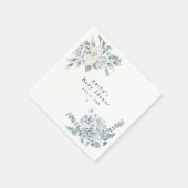 AUSHA Dusty Blue Floral Boy Baby shower Servet (Hoek)