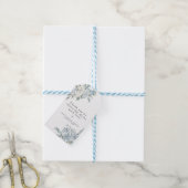 AUSHA Dusty Blue Floral Vrijgezellenfeest Favor Cadeaulabel (Met Touw)