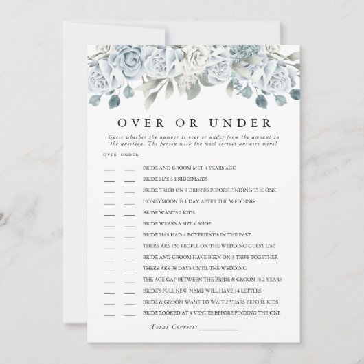 AUSHA Dusty Blue Over of Onder Vrijgezellenfeest s Kaart (Voorkant)