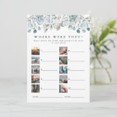 AUSHA Dusty Blue Waar waren ze Bridal Game Kaart (Staand voorkant)