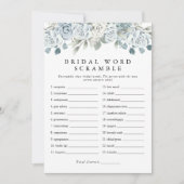 AUSHA Dusty Blue Word Scramble Vrijgezellenfeest s Kaart (Voorkant)