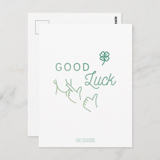 Auslan Good Luck Briefkaart (Voorkant / Achterkant)