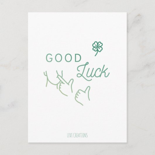 Auslan Good Luck Briefkaart (Voorkant)