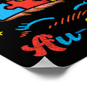 Ausome Unicorn Face Puzzle Autism Awareness Asl Gi Poster (Hoek)