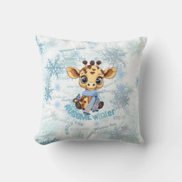 AUsome Winter Giraffe – Cute Autism Awareness Snow Kussen
