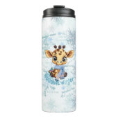 AUsome Winter Giraffe – Cute Autism Awareness  Thermosbeker (Voorkant)