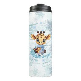 AUsome Winter Giraffe – Cute Autism Awareness  Thermosbeker