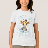 AUsome Winter Giraffe – Cute Autism Awareness  Tri-Blend Shirt (Voorkant)